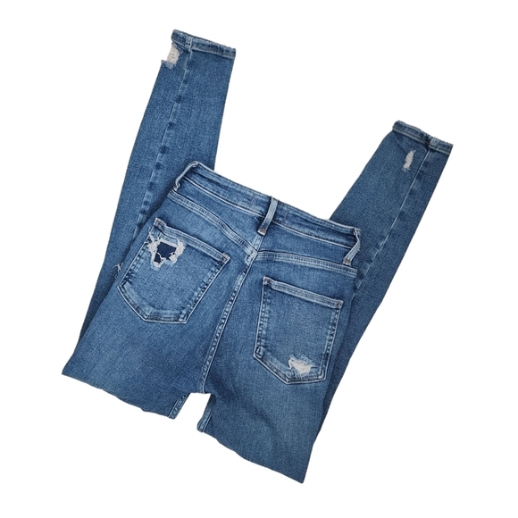 Free People We The Free Sabrina Super Skinny Distressed High Rise Jeans Size 25. - Picture 3 of 10
